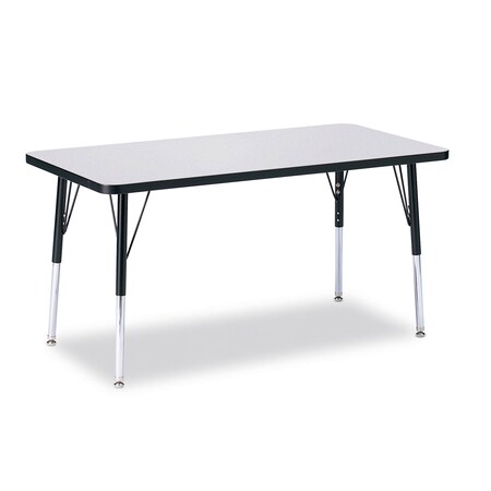 Jonti-Craft Berries Rectangle Activity Table, 24 in. x 48 in., A-height, Freckled Gray/Black/Black 6403JCA180
